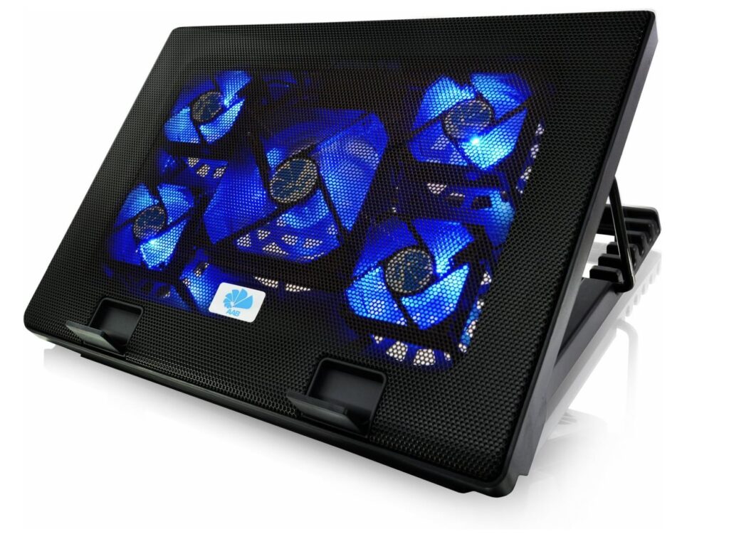 laptop koeler met blauw licht